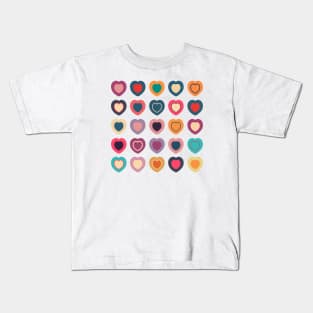 Colorful Hearts Valentines Pattern Kids T-Shirt